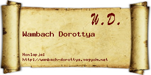 Wambach Dorottya névjegykártya